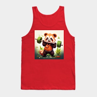 Gym red panda Tank Top